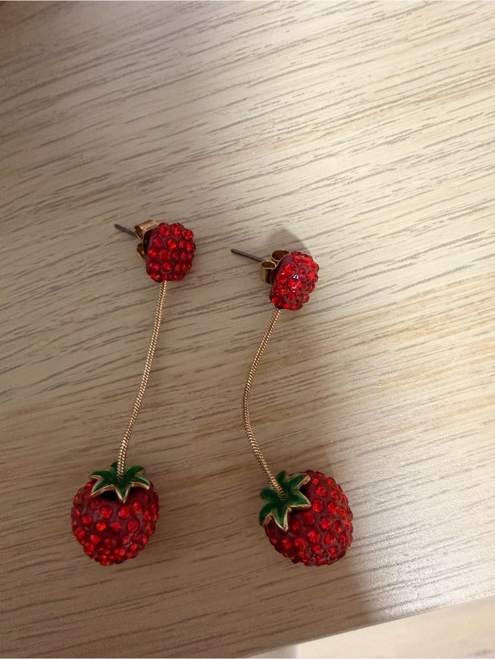 Red Strawberry Drop Earrings